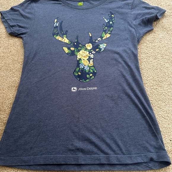 John Deere Tops - John Deere Denim Blue Floral Tee